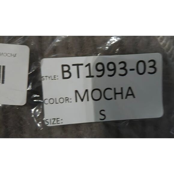 Bibi Mocha Brushed Waffle Top Size Small 3/4 Length Sleeves - Picture 3 of 12